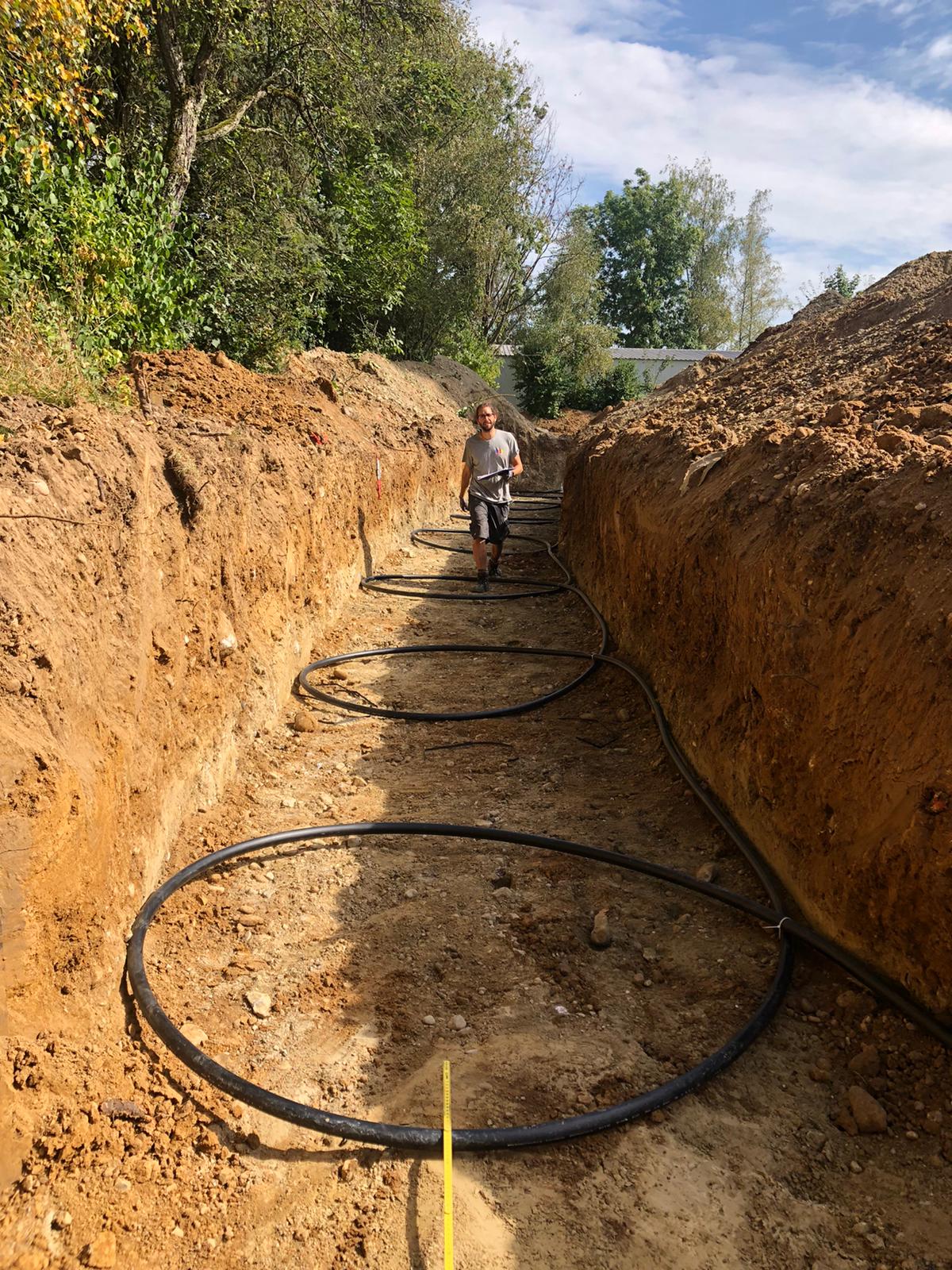 Der Ringgrabenkollektor liegt in einer Tiefe zwischen 1,80 m und 2,00 m – Hotel Kapelle, Radolfzell