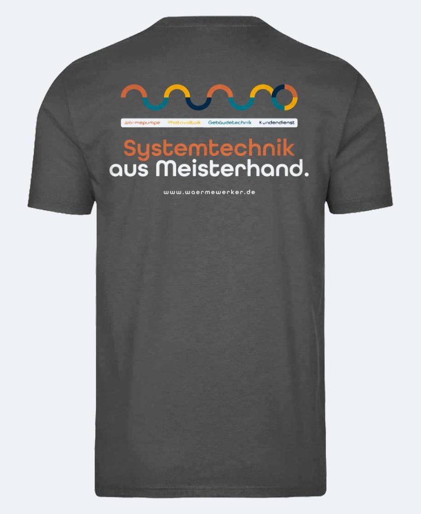T-Shirt-Rückenmotiv „Systemtechnik aus Meisterhand.“